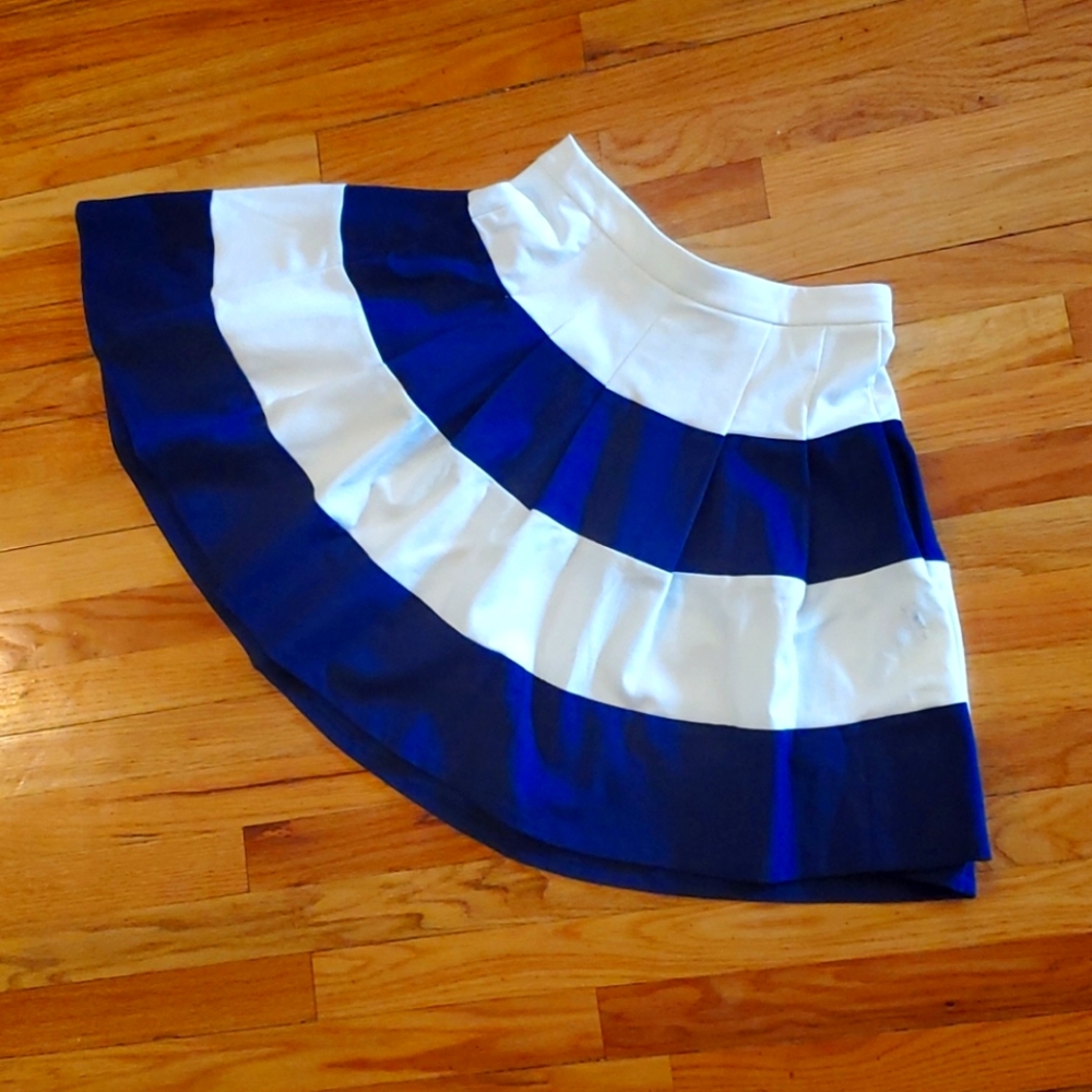 Navy and Cream striped skirt
